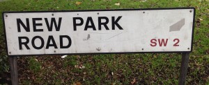 New Park Road sign